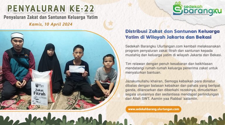 Penyaluran Ke-22 Distribusi Zakat dan Santunan Keluarga Yatim Di Wilayah Jakarta dan Bekasi