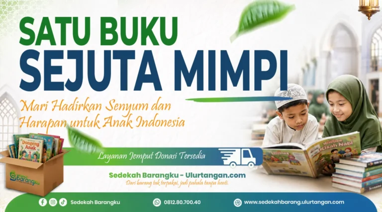 Donasi buku cerita anak layak pakai dalam dus Sedekah Barangku untuk membantu pendidikan anak yatim, dhuafa, santri, TPQ, dan taman bacaan di Indonesia.