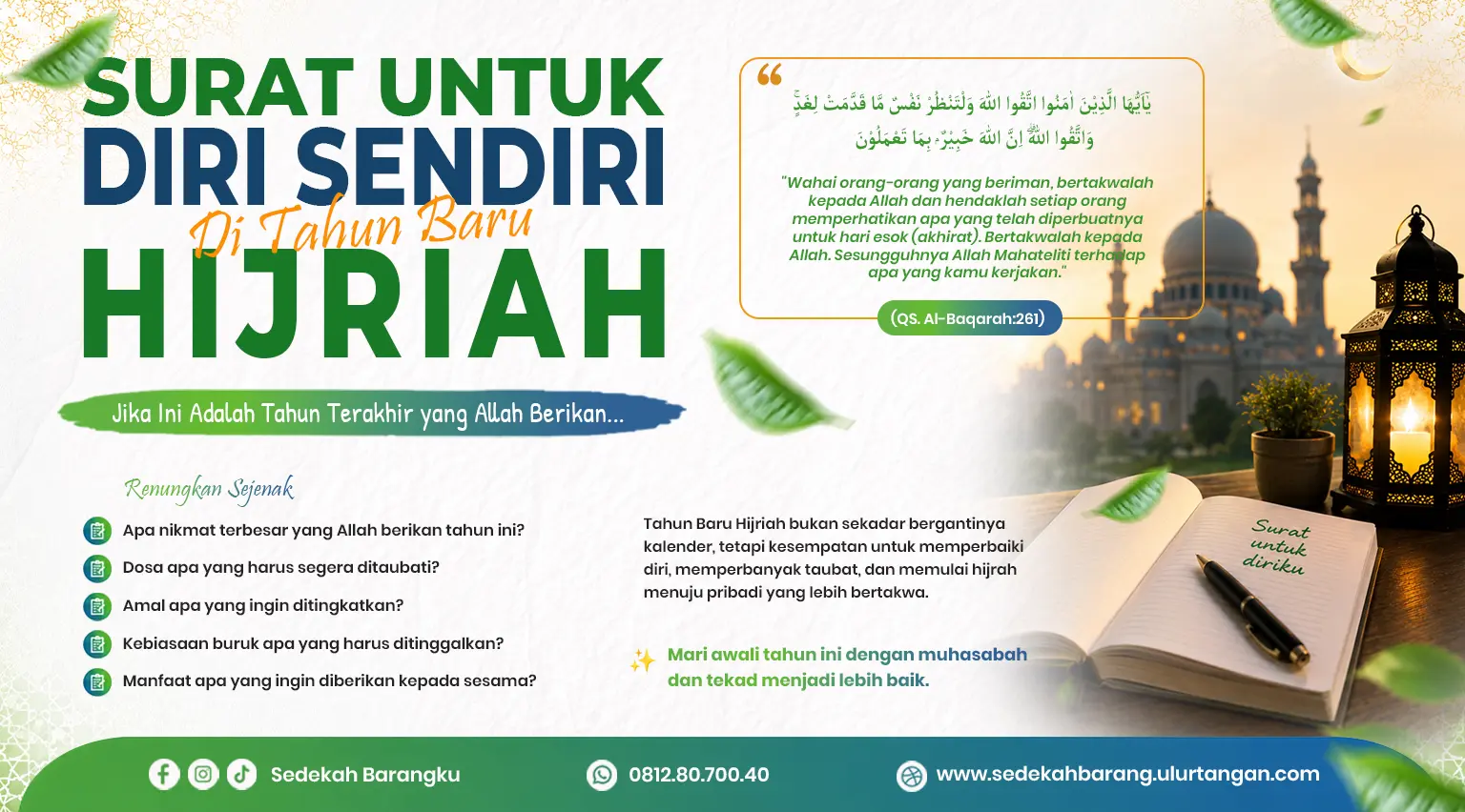 Surat untuk Diri Sendiri di Tahun Baru Hijriah: Saatnya Menjadi Lebih Baik