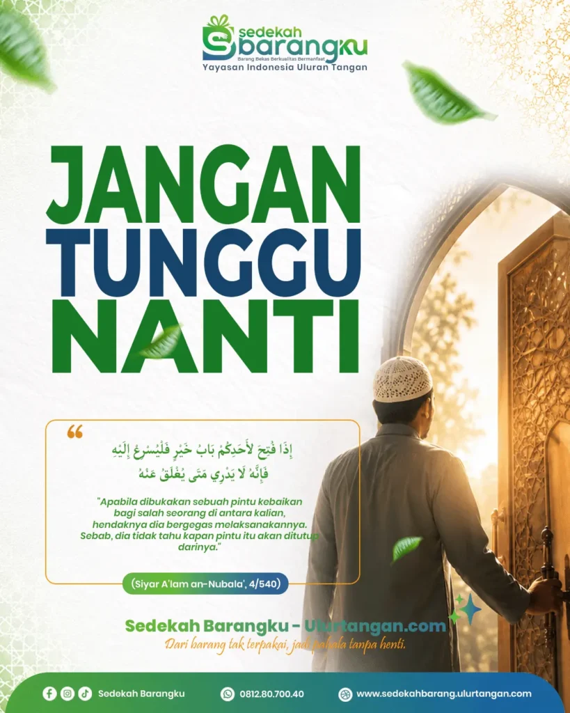 Bersegeralah dalam kebaikan. Ilustrasi seorang muslim memanfaatkan kesempatan beramal saleh sebelum pintu kebaikan tertutup.