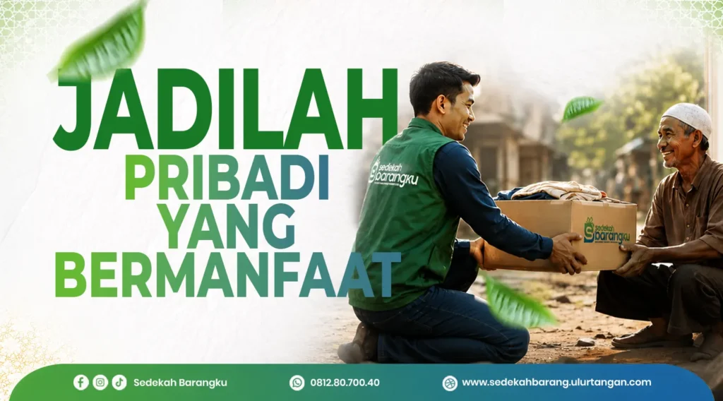 Ilustrasi seorang Muslim memberikan bantuan kepada seorang lansia sebagai wujud menjadi pribadi yang bermanfaat bagi sesama sesuai ajaran Rasulullah ﷺ.