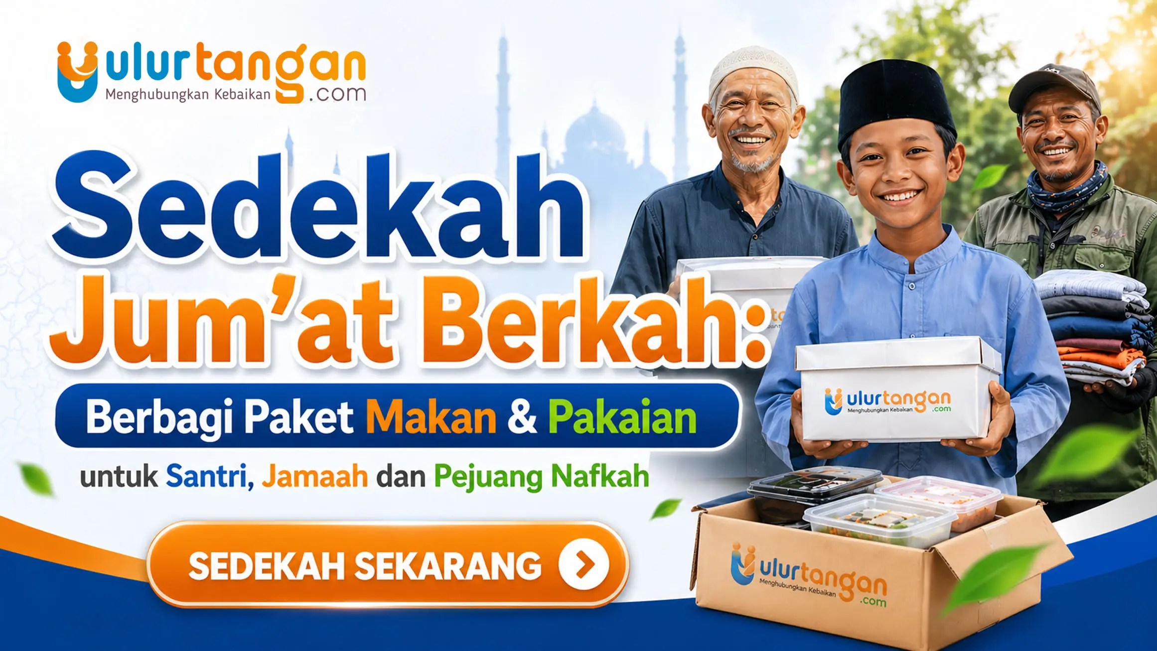 Sedekah Jum’at Berkah: Berbagi Paket Makan & Pakaian untuk Santri, Jamaah dan Pejuang Nafkah
